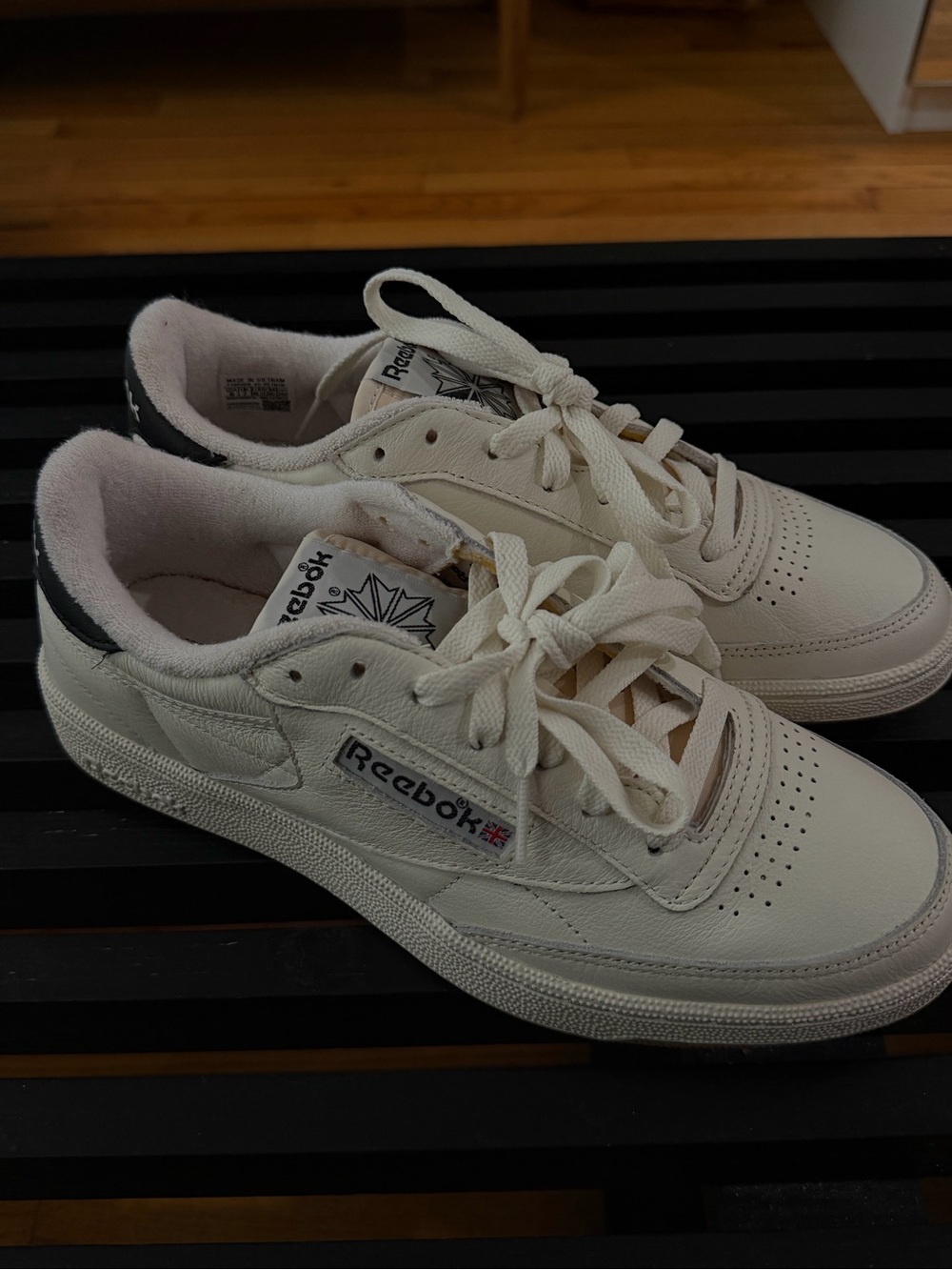 Reebok White Sneakers with Black Accent